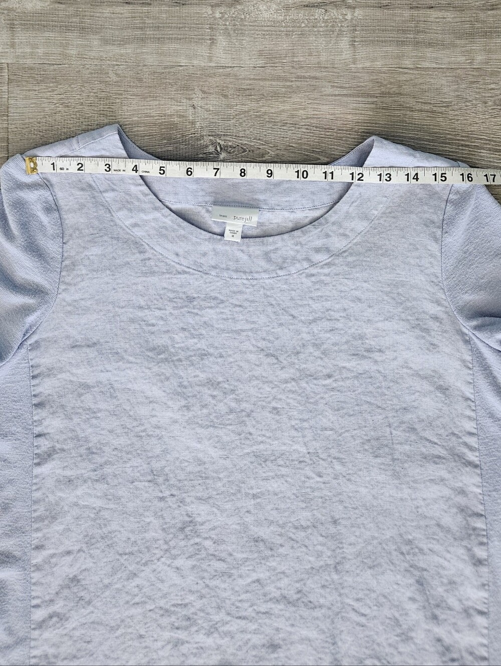 Pure J Jill Mixed Media Linen Tencel Shift Dress Lavender Lagenlook Resort Sz M - Picture 8 of 11